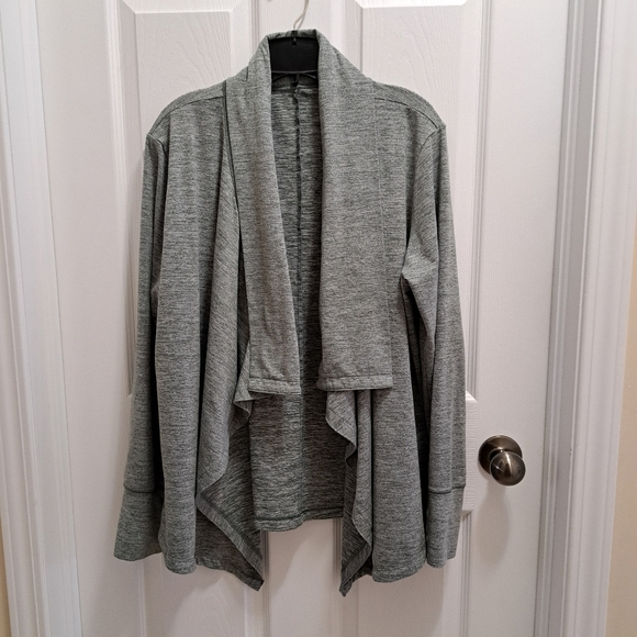 Nike Dri Fit Open Drape Cardigan Yoga Open Front Top Size Large Green Active - Picture 13 of 13